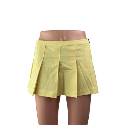Fila x Hailey Women's Yellow Mid Waist Pleated Golf Tennis Mini A Line Skirt 4