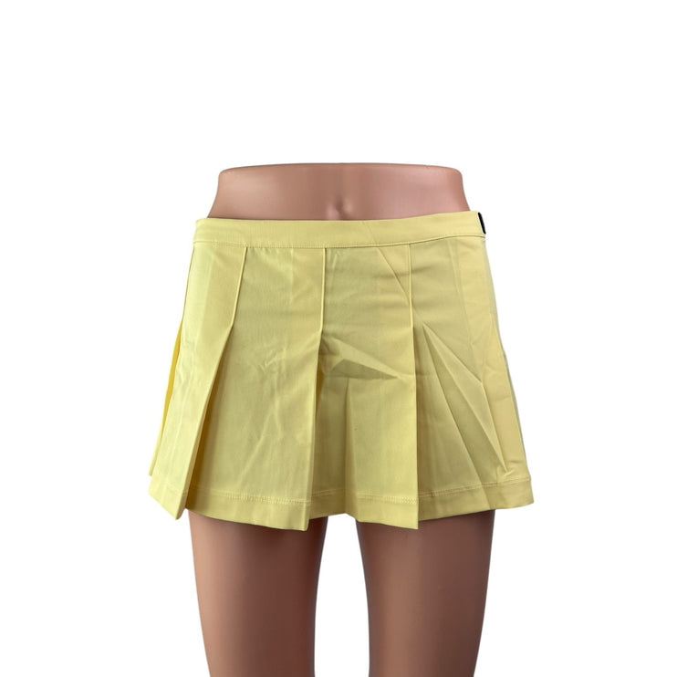 Fila x Hailey Women's Yellow Mid Waist Pleated Golf Tennis Mini A Line Skirt 4