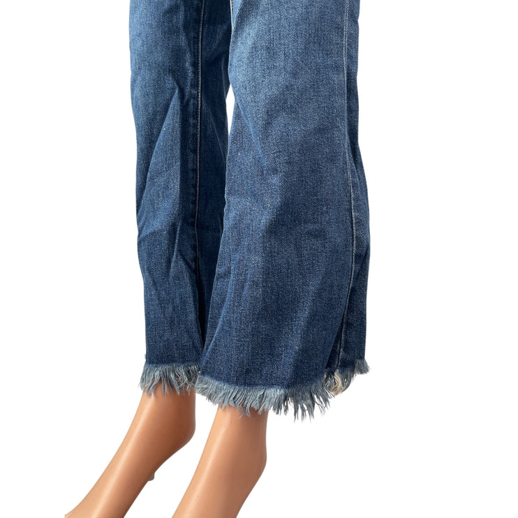 J. Brand Women's Blue Raw Frayed Hem High Rise Straight Denim Jeans Pants Sz 27