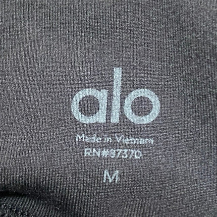 Alo Yoga Women's Black Mid Rise Workout Running Athletic Biker Shorts Size M