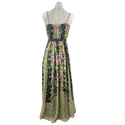 French Connection Multicolor Chiffon Floral Print Sleeveless Maxi A-line Dress 0