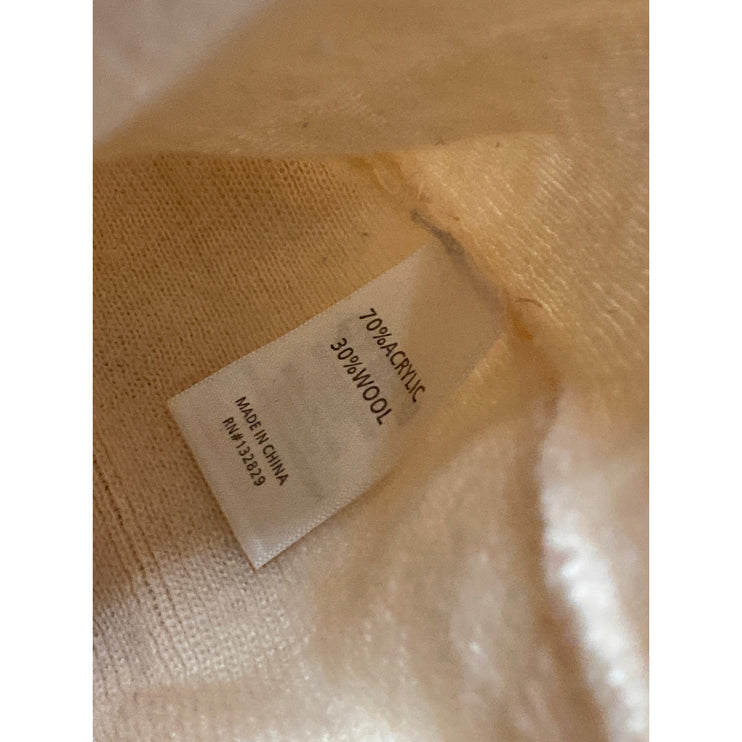 L'Academie Women's Pink Wool Square Neck Short Puff Sleeve Crop Blouse Top Sz XS