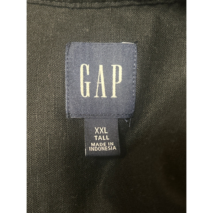 Gap Womens Black Short Sleeve Button Down Tie Waist Midi Shirt Dress Size XXL