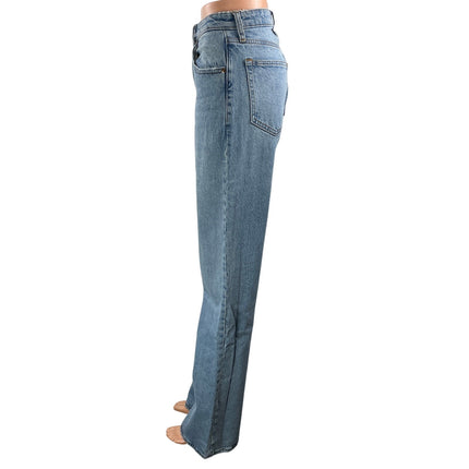 Abercrombie & Fitch The 90s Relaxed High Rise Blue Straight Denim Jeans Size 26