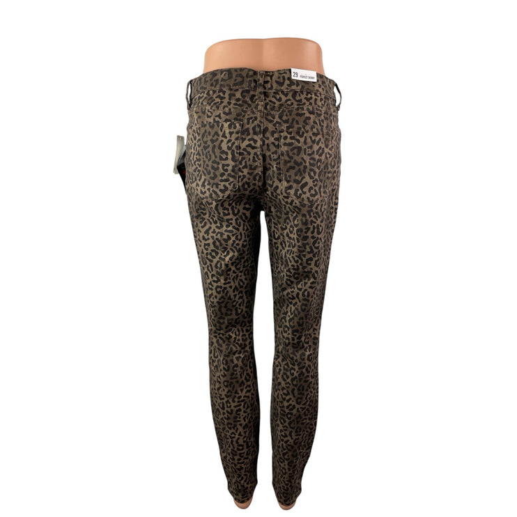 NEW William Rast Wild Cheetah Leopard Beige High Rise Skinny Denim Jeans Size 29