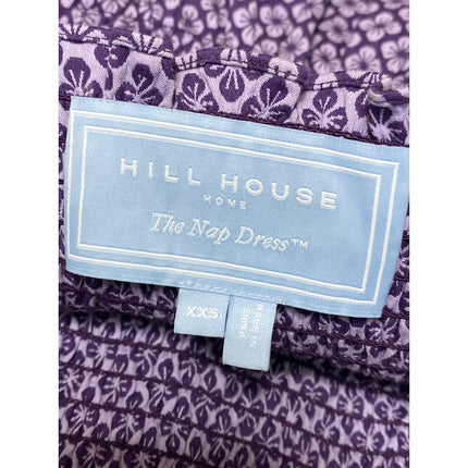 Hill House Athena Nap Purple Floral Smocked Puff Sleeve Mini A-Line Dress Sz XXS