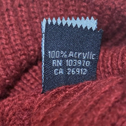 Obey Unisex Red Acrylic Cozy Stretch Ribbed Knit Beanie Bonnet Hat One Size