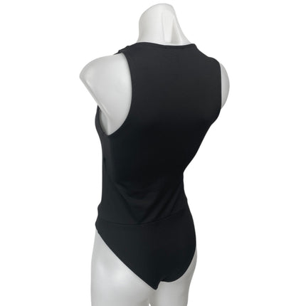 Zara Women's Black Purple Cutout Sleeveless Racerback Bodysuit Tank Top Size M