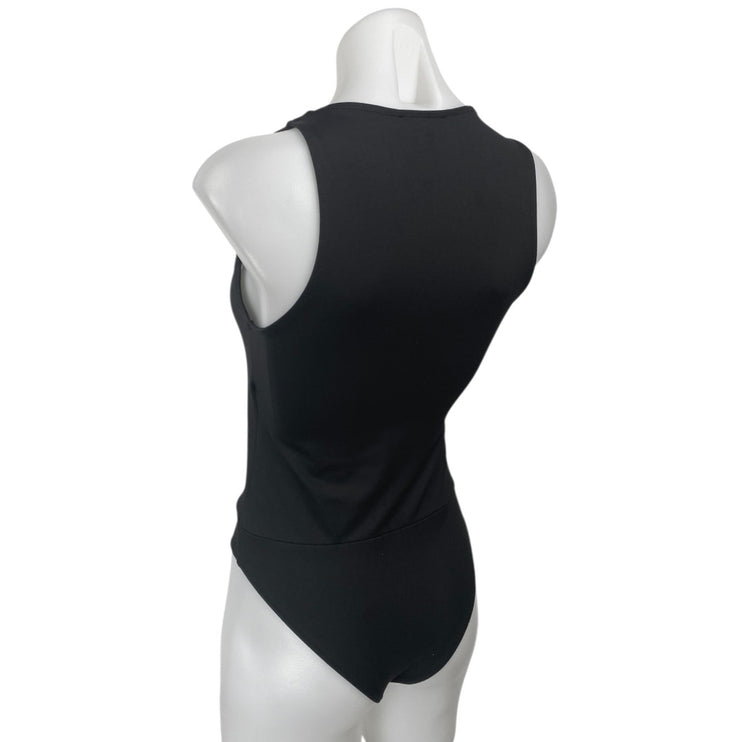 Zara Women's Black Purple Cutout Sleeveless Racerback Bodysuit Tank Top Size M