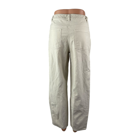 Aritzia Wilfred Free Women's Beige High Rise Wide Leg Baggy Trousers Pants Sz 6