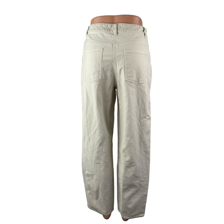 Aritzia Wilfred Free Women's Beige High Rise Wide Leg Baggy Trousers Pants Sz 6