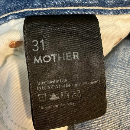Mother The Tomcat Women Light Blue High Rise Slim Straight Denim Jeans Pants 31