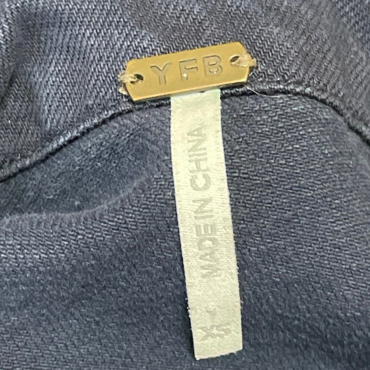 YPB Abercrombie & Fitch Navy Blue Short Sleeve Button Denim Jean Shirt Dress XS