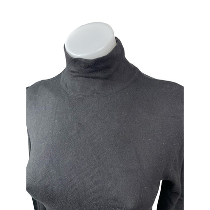Zara Women's Black Turtle Neck Long Sleeve Slim Sweater Basic Tee T-Shirt Top S