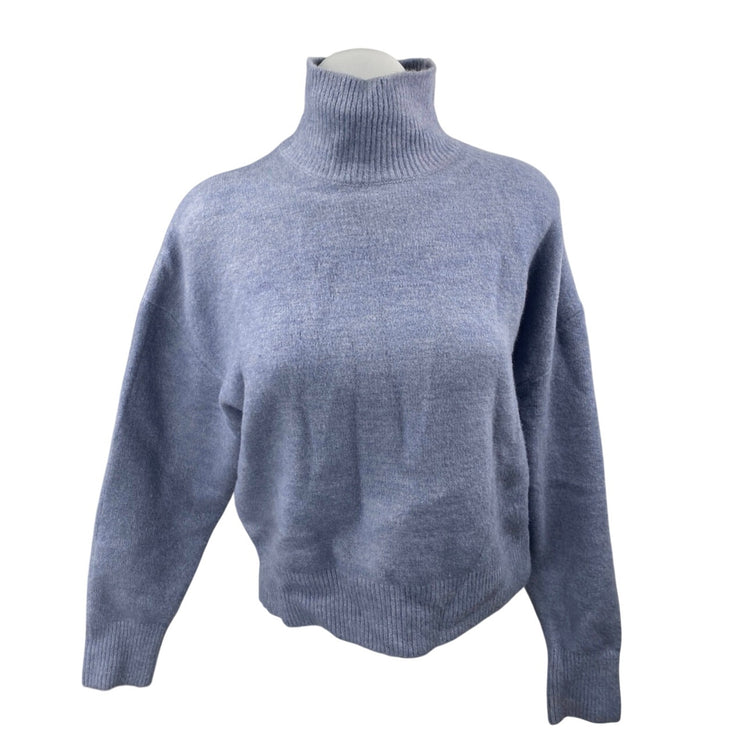 Zara Women's Blue Long Sleeve Turtleneck Knit Sweatshirt Sweater Top Size S