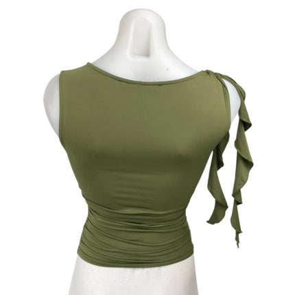 Lioness Green Sleeveless Fringe Boat Neck Cami Camisole Blouse Tank Top Size XXS