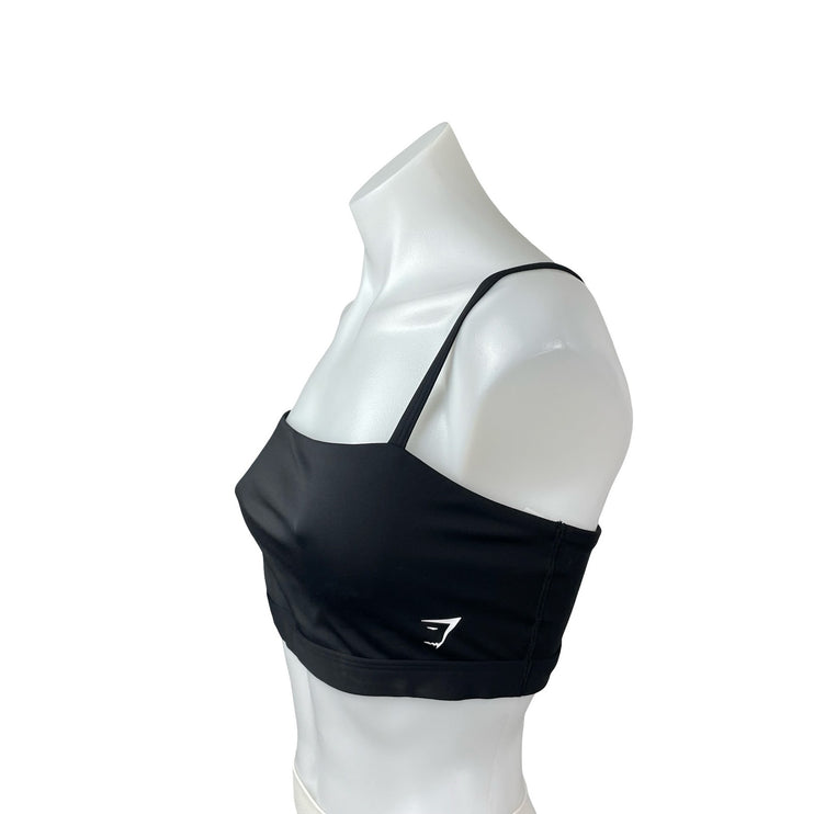 Gymshark Women's Black Yoga Running Workout Athletic Sports Bra Crop Top Size M