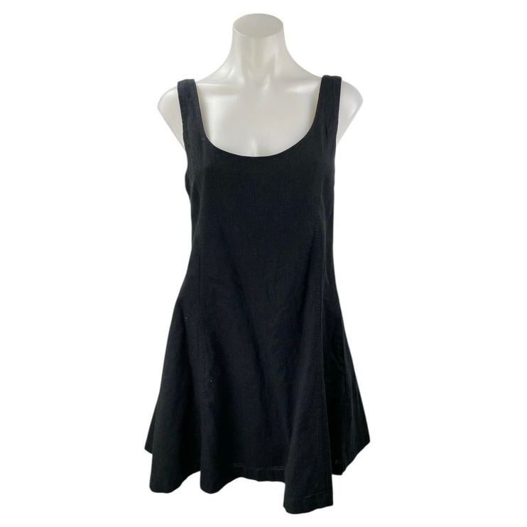 Abercrombie & Fitch Black Linen Sleeveless Scoop Neck Mini Fit & Flare Dress S