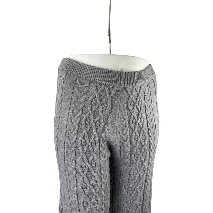 Cider Women's Gray Cable Knit Wide Leg Sweater Lounge Trousers Pants Size 0XL