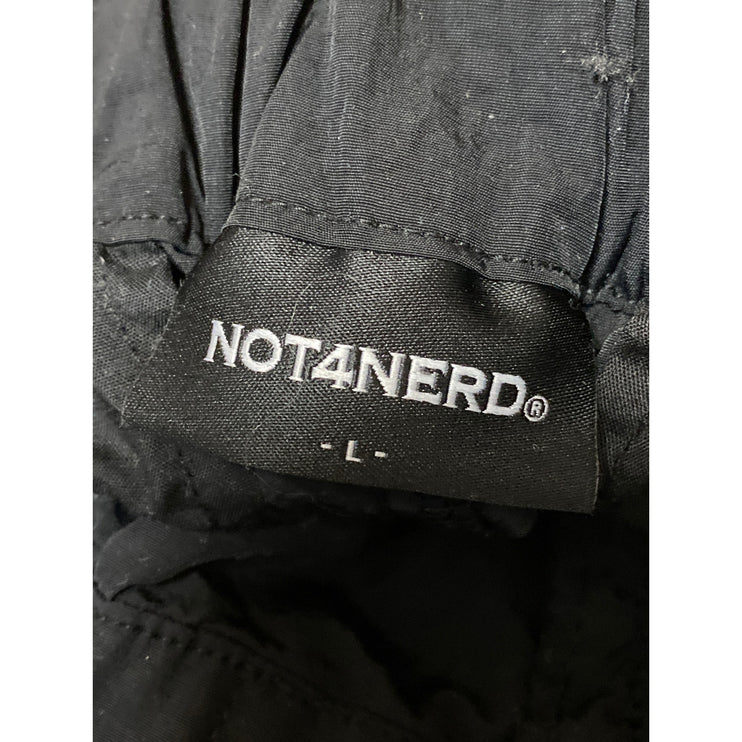 Not4Nerd Women's Black Elastic High Waist Tapered Cargo Jogger Trousers Pants L