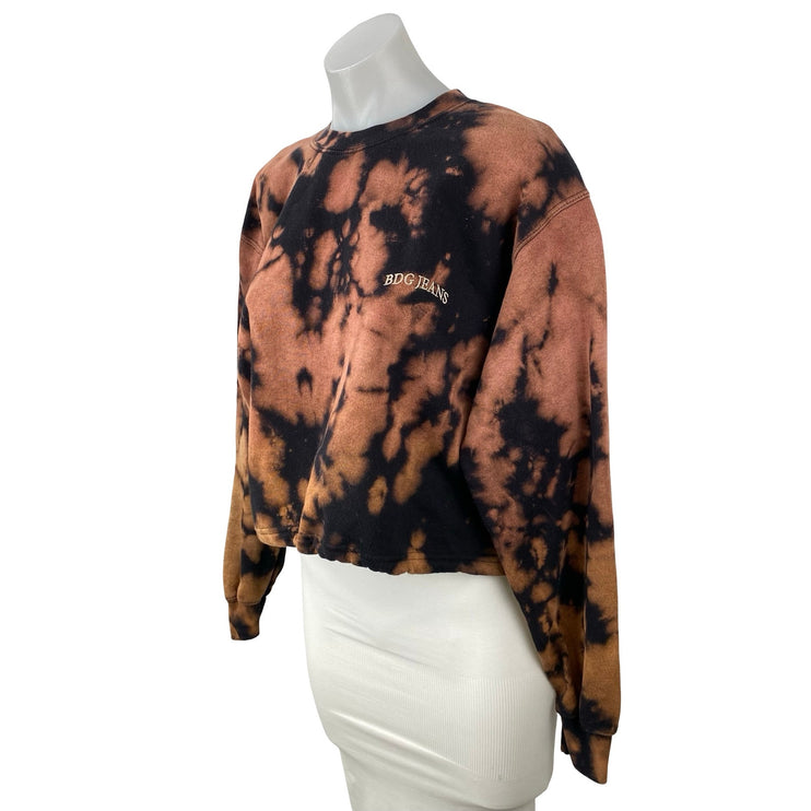 Urban Outfitters BDG Black Brown Long Sleeve Crew Neck Sweatshirt Top Size S