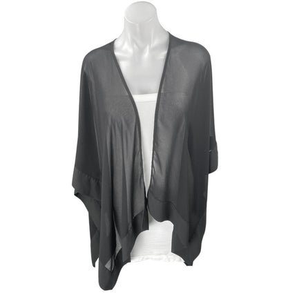 Karl Lagerfeld Black Mesh Sheer Kimono Open Cardigan Beach Cover Up Top OS