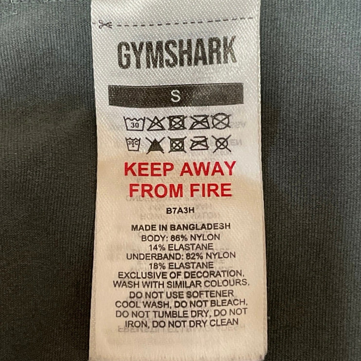 Gymshark Everyday Green Seamless Sleeveless Active Sports Bra Crop Tank Top Sz S