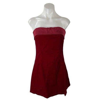Commense Red Strapless Sleeveless Knit Tube Bandeau A Line Mini Dress Size S