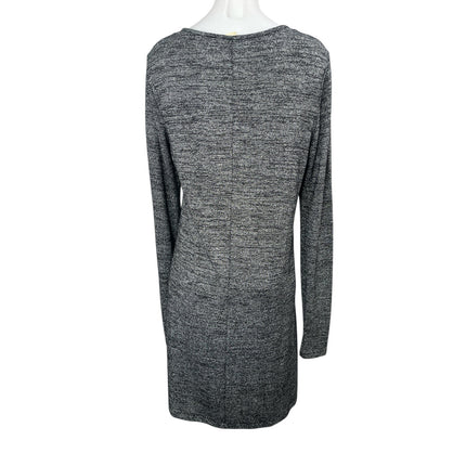 GAP Women's Gray Knit Long Sleeve Crew Neck Mini Tunic Shift Sweater Dress Sz M