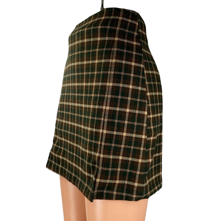 Brandy Melville X John Galt Cara Womens Plaid Check Mini Straight Pencil Skirt S