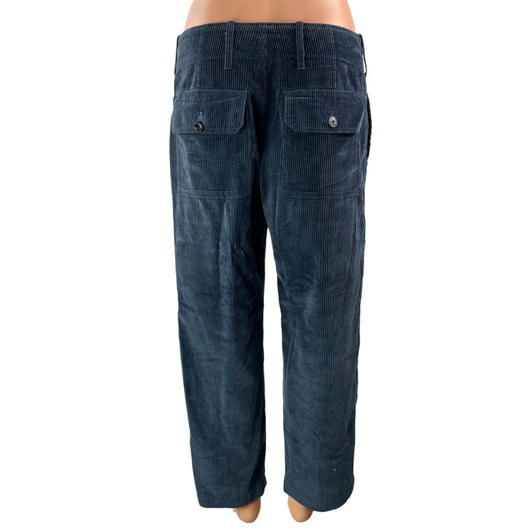 Closed Womens Navy Blue High Rise Corduroy Straight Leg Trouser Utility Pants 27