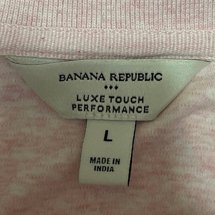 Banana Republic Men's Pink Luxe Touch Performance Short Sleeve Polo Shirt Sz L