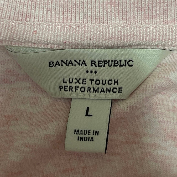 Banana Republic Men's Pink Luxe Touch Performance Short Sleeve Polo Shirt Sz L