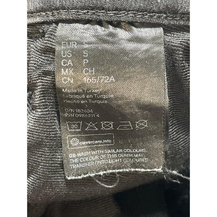 H&M Women's Black High Waisted Button Zip Slim Fit Skinny Denim Jeans Pants Sz S