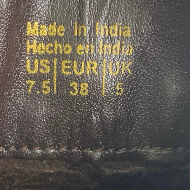 Aldo Etelilla Women's Brown Leather Zip Up Block Heels Chelsea Ankle Boots 7.5