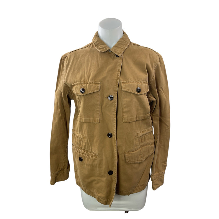 J. Crew Brigadier Women's Tan Khaki Military Army Button Up Utility Jacket Sz S