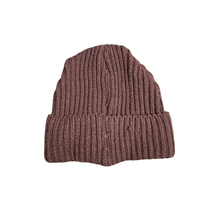 Carhartt Women's Brown Ribbed Knit Logo Cuffed Snow Bonnet Beanie Size OS
