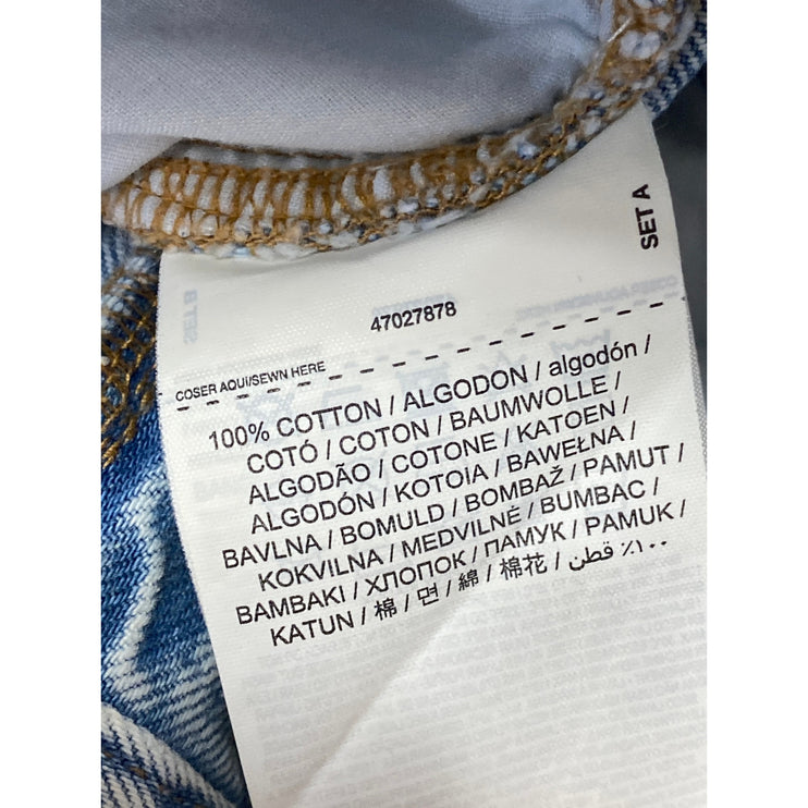 MNG Mango Women's Blue Light Wash High Rise A Line Denim Jean Shorts Size 8