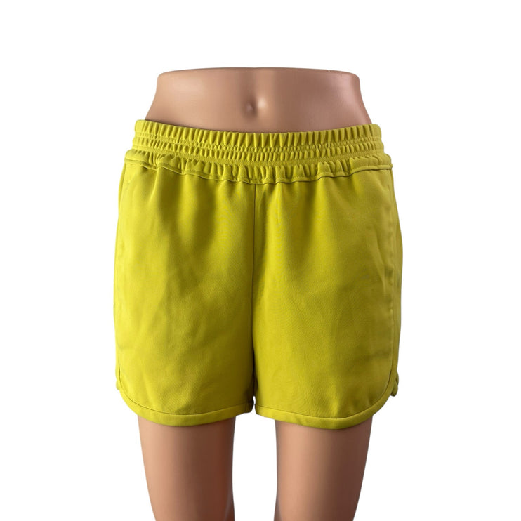 J. Crew Women's Yellow Straight High Rise Elastic Waist Casual Mini Shorts Sz 2