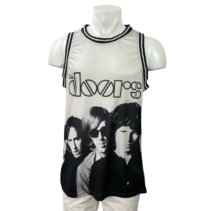 Legendary Bravado The Doors 65 Mens Black White Sleeveless Mesh Jersey Top Sz M