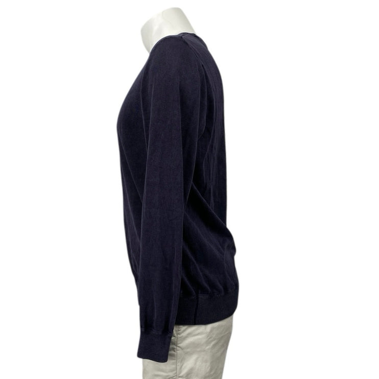 Coastaoro Men's Black Long Sleeve Crew Neck Knit Sweatshirt Sweater Top Size M