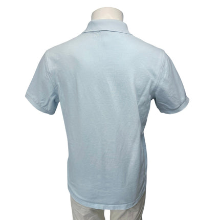J.Crew Men's Blue Cotton Short Sleeve Button Collared Golf Polo Shirt Top Size M