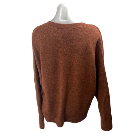 Abercrombie & Fitch Women's Brown Wool Button Long Sleeve cardigan Sweater Sz L