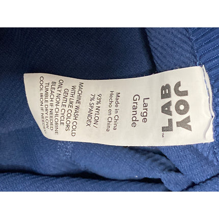 Joy Lab Womens Blue Ribbed Knit High Rise Yoga Running Athletic Leggings Pants L