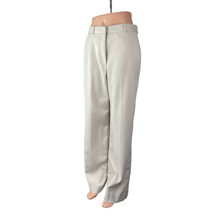 Abercrombie & Fitch Beige High Rise Straight Wide Leg Trousers Dress Pants Sz 28