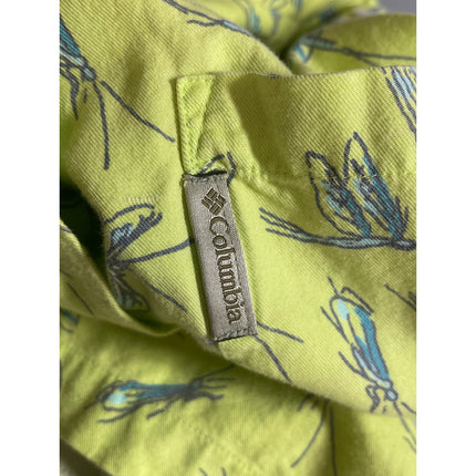 Columbia Men's Green Firefly Graphic Pocket Short Sleeve Button Up Shirt Top M