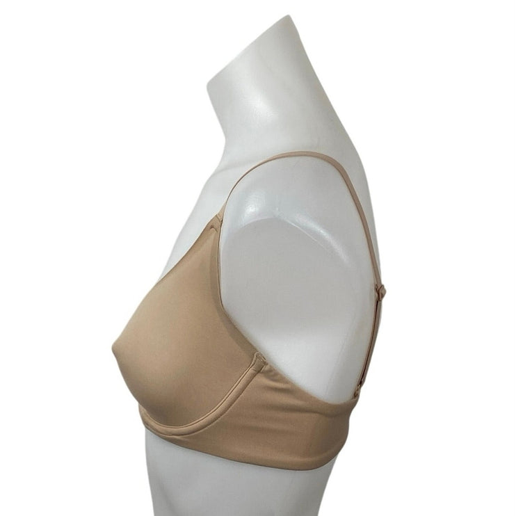 Skims Fits Everybody Brown Tan Adjustable Underwire Unlined Demi Bra Size 32D