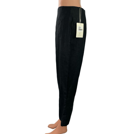 NEW Faithfull Valeria Women's Black High Waisted Capri Trousers Pants Size 8