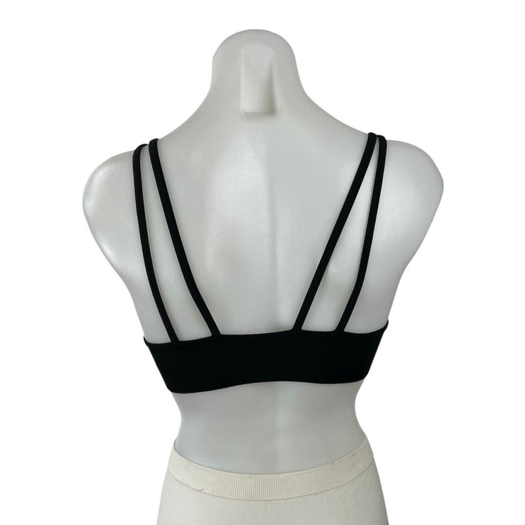 Lululemon Black Dual Strap Yoga Workout Running Athletic Sports Bra Crop Top S