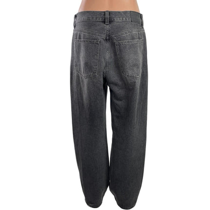 Madewell Women's Black High Waisted Palazzo Wide Leg Denim Jeans Pants Size 26